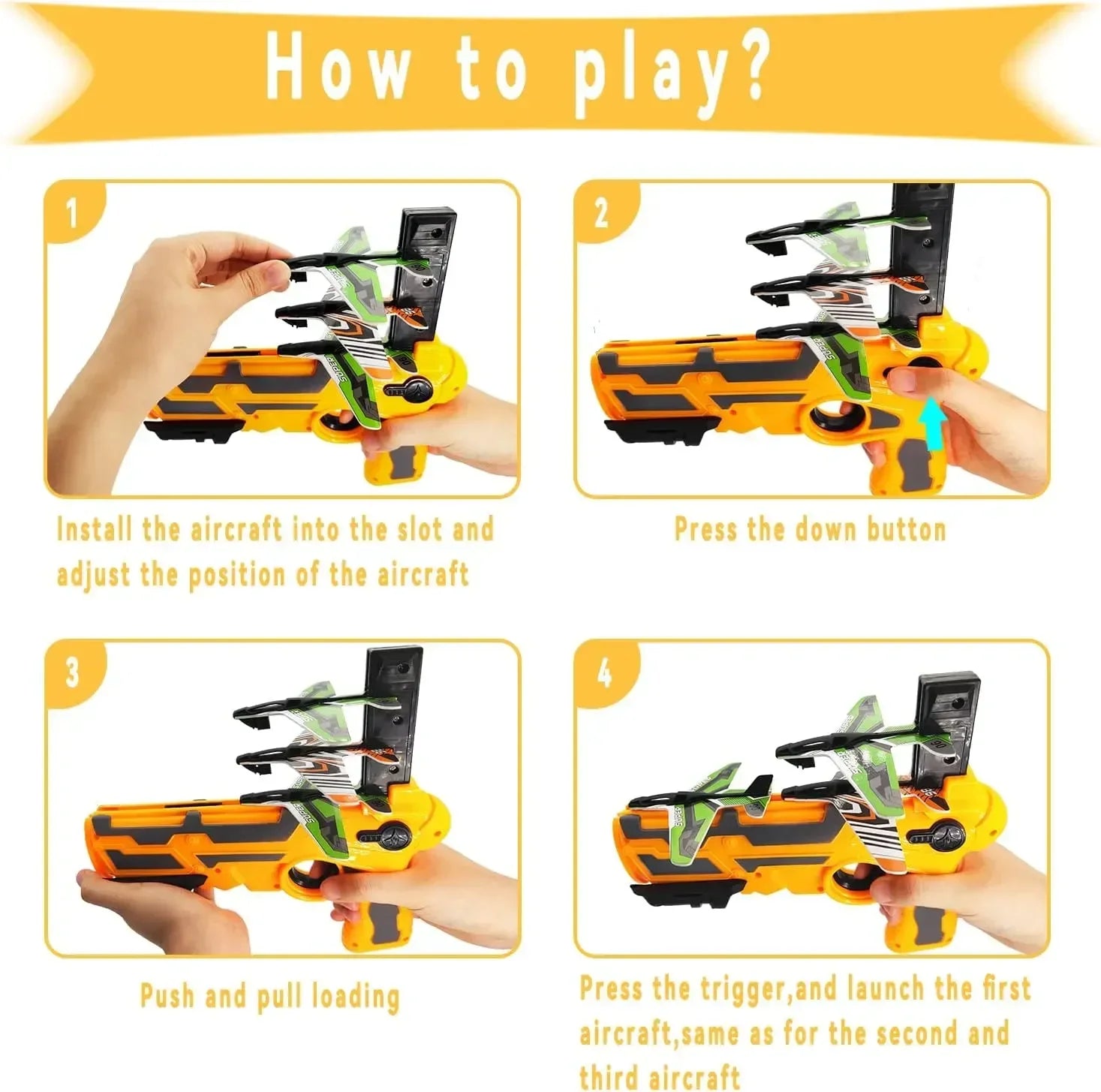 Shooting Air Airplane Launcher Bubble Catapult Plastic Airplane Toy Shooting Game Outdoor Sport Toy for Kids Plane Catapult Gun ALPENZO
