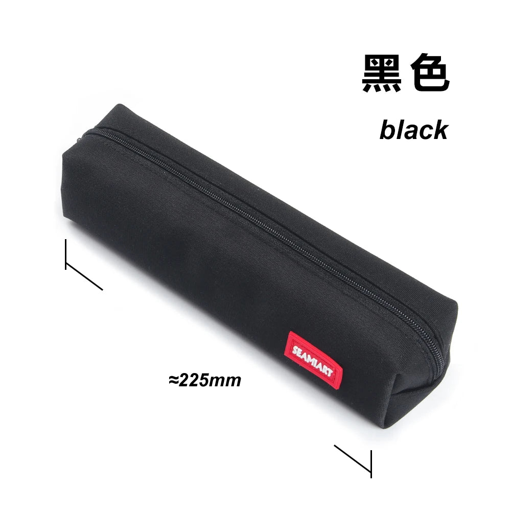 SeamiArt 1pc Small Solid Color Simple Zipper Kawai Pencil Case Mini Pen Bags Papeleria Stationery for School Office Suppliers ALPENZO