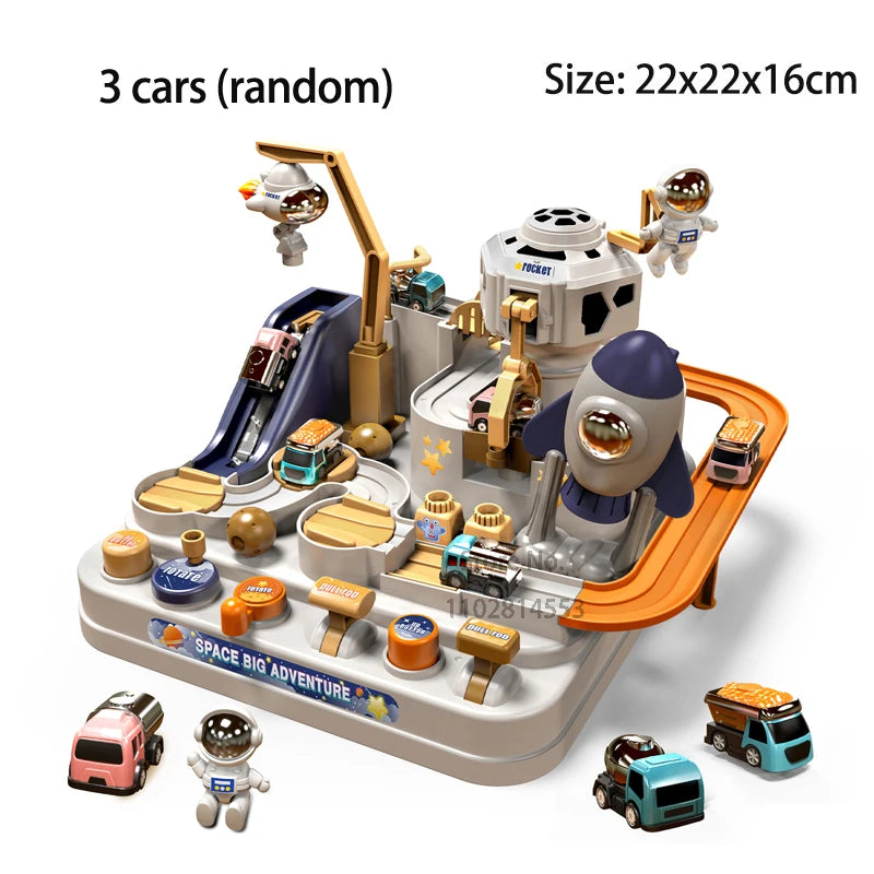 Racing Rail Car Model Space Aerospace Animals Educational Toys Children Train Track Adventure Brain Mechanical Interactive Game ALPENZO