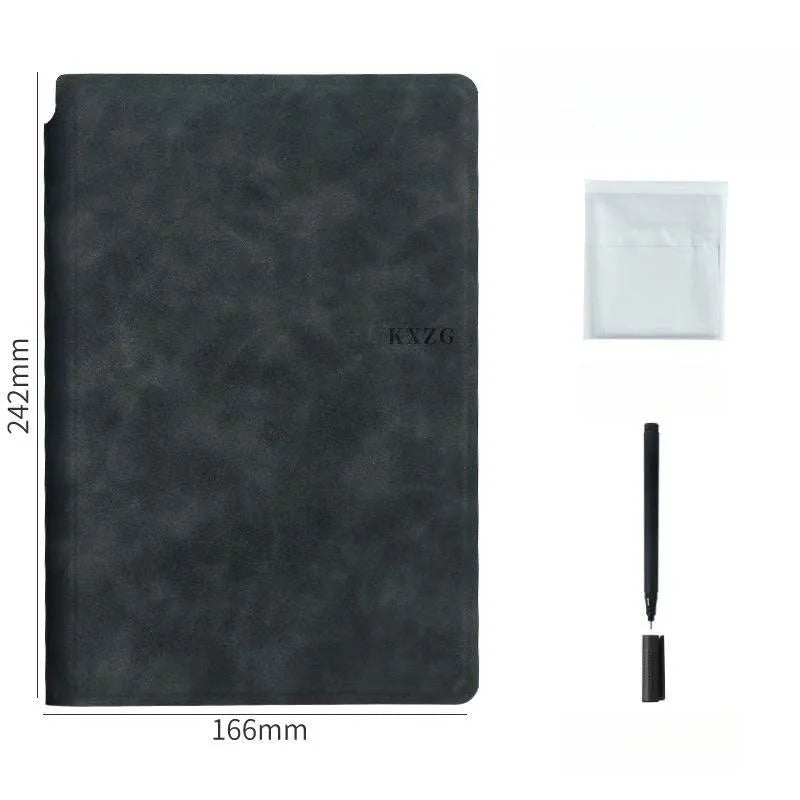 1 Pcs Reusable Whiteboard Notebook Set With Whiteboard Pen Erasing Cloth Leather Memo Pad Weekly Planner Portable Stylish Office ALPENZO