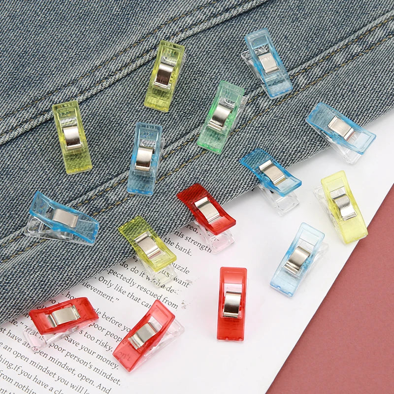 Sewing Clips Colorful Clips Multipurpose Plastic Craft Crocheting Knitting Safety Clothing Clips Color Binding Clips Paper - ALPENZO