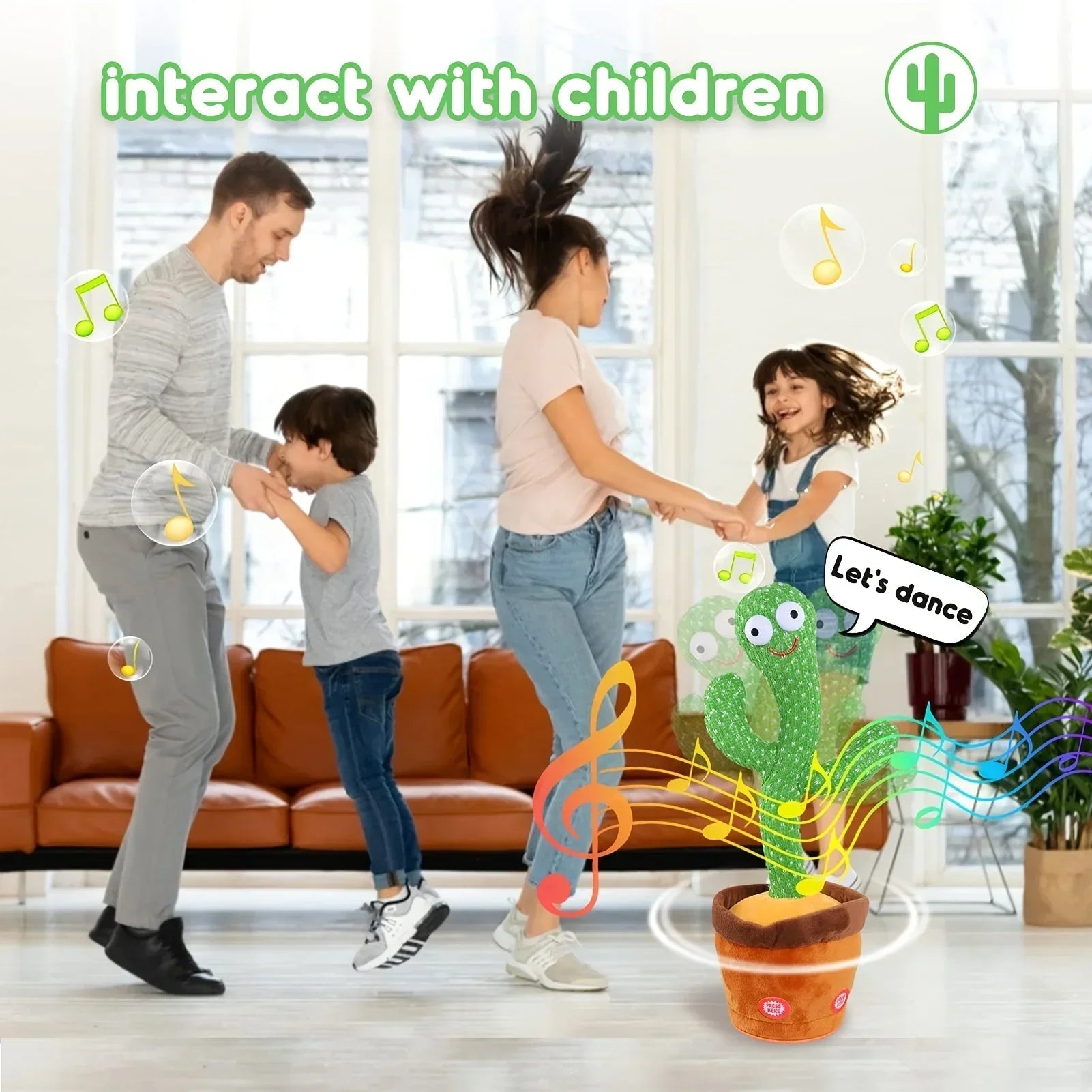 1pc Electronic Plush Toy Home Decoration for Children Xmas Gifts Dancing Talking Cactus Toys for Baby Boys and Girls ALPENZO