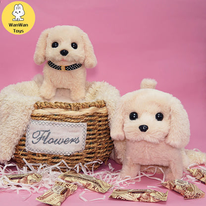 Plush Electric Puppy Simulation Pet Dog Can Walk Teddy Dog Golden Retriever Bichon Frize Dog Children Can Bark Run And Rock ALPENZO