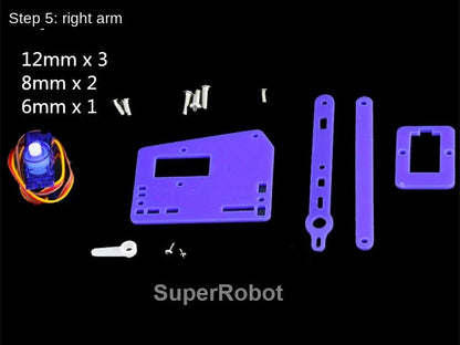 SG90 MG90S 4 Dof Unassembly Acrylic Mechanical Robot Manipulator Claw Kit For Arduino Robot Arm STEAM Kit Programming Robot Arm ALPENZO
