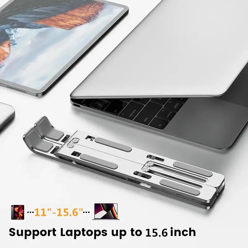 Portable Laptop Stand Aluminum Notebook Support Computer Bracket Macbook Air Pro Holder Accessories Foldable Lap Top Base For Pc - ALPENZO