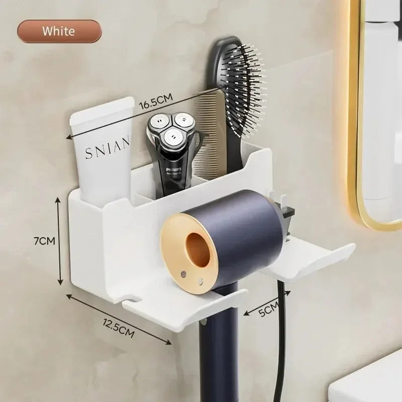1 Pcs Hair Dryer Holder Wall Dryer Cradle Straightener Stand Hairdryer Organizer Box Plastic Hair Dryer Stand Bathroom Organizer - ALPENZO
