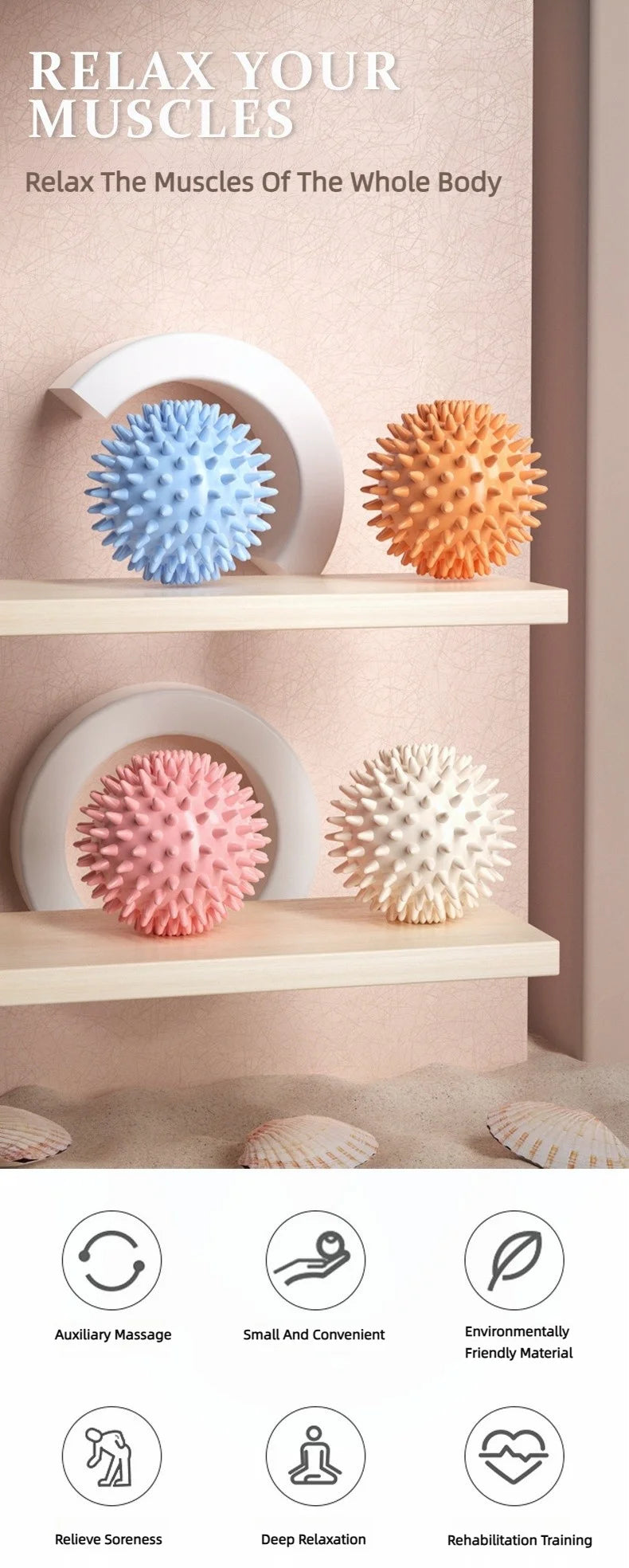 Sport Massage Ball Myofascial Release Massager Spiky Roller For Deep Tissue Trigger Point Muscle Recovery Pain Relief Durable
