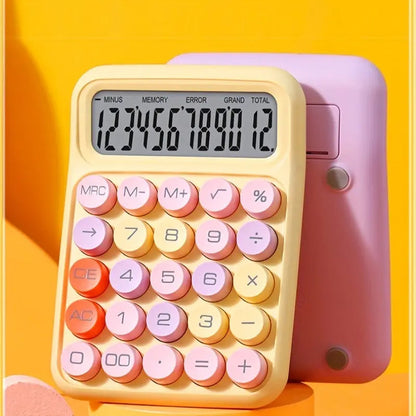 1pc Keyboard Calculator Office 12-digit Mechanical Calculator Cute Candy Color Calculator Desktop Stationery ALPENZO