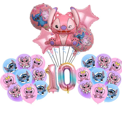 Disney Pink Lilo&Stitch Birthday Party Decorations Disposable Plate Angel Balloon Baby Shower Girls Birthday Party Supplies ALPENZO