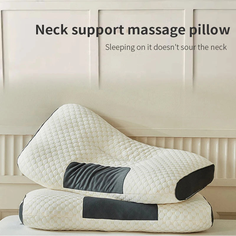 New Neck Pillow Help Sleep Protect The Neck Cervical Orthopedic Soybean Fiber Massage Household SPA Pillow For Sleeping Almohada - ALPENZO