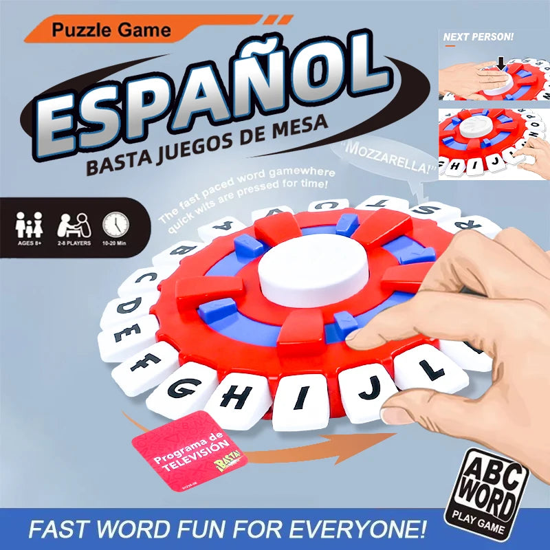 Spanish Basta Game Fast-paced Family Gathering Letter Toys For Adults Children Letters Learning Lengua española Juegos De Mesas ALPENZO