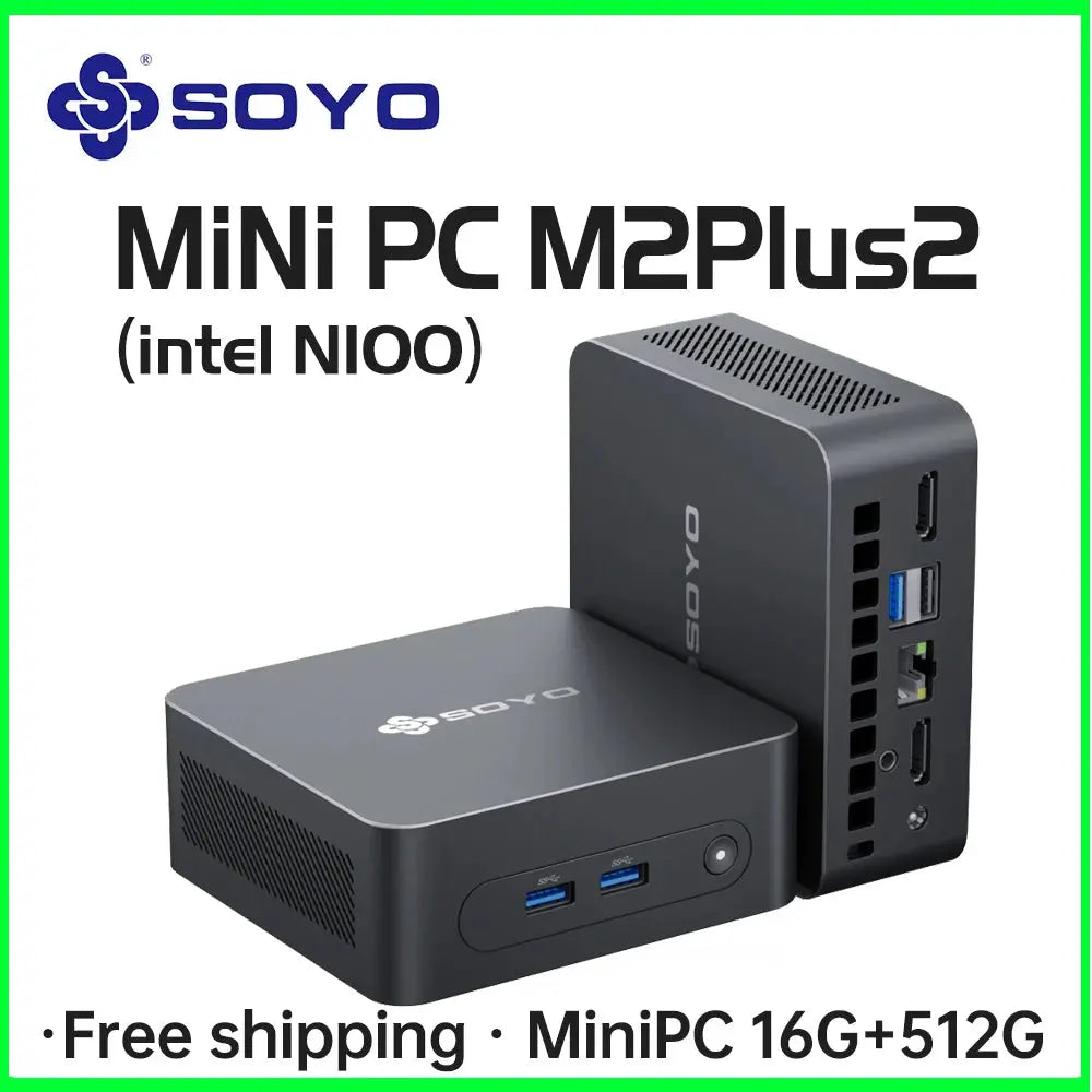 SOYO M2 PLUS 2  Mini PC Intel Alder Lake N100 Windows 11 Pro MiniPC 16GB DDR4  512GB PCIe M.2 SSD WiFi 5 BT5.0 Desktop Computer - ALPENZO