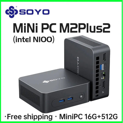 SOYO M2 PLUS 2  Mini PC Intel Alder Lake N100 Windows 11 Pro MiniPC 16GB DDR4  512GB PCIe M.2 SSD WiFi 5 BT5.0 Desktop Computer - ALPENZO