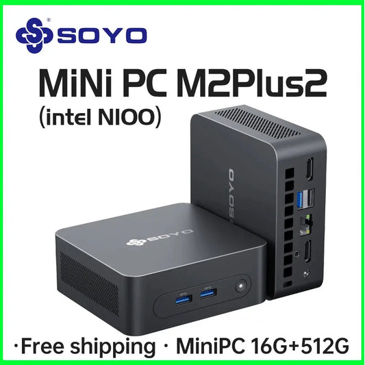 SOYO M2 PLUS 2  Mini PC Intel Alder Lake N100 Windows 11 Pro MiniPC 16GB DDR4  512GB PCIe M.2 SSD WiFi 5 BT5.0 Desktop Computer - ALPENZO