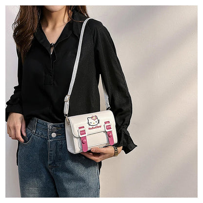 Sanrio Pu Square Bag Anime Shoulder Bags Kawaii Messenger Tote Cute Cartoon Backpacks My melody Cinnamorol Kuromi Fashion Bags ALPENZO