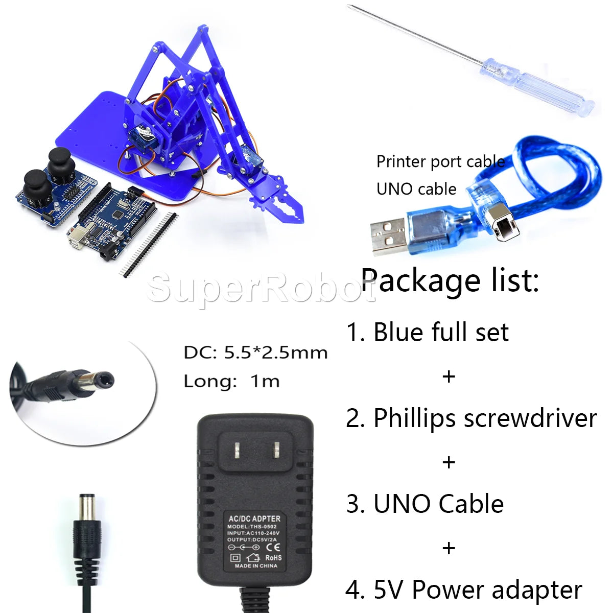 SG90 MG90S 4 Dof Unassembly Acrylic Mechanical Robot Manipulator Claw Kit For Arduino Robot Arm STEAM Kit Programming Robot Arm ALPENZO