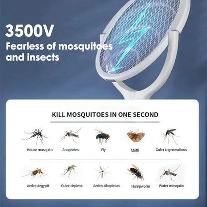 5 In 1 Fast Charging Racket Kill Fly Bug Safety Insulated Battery Powered Lamp ABS Adjustable Electric Mosquito Swatter - ALPENZO