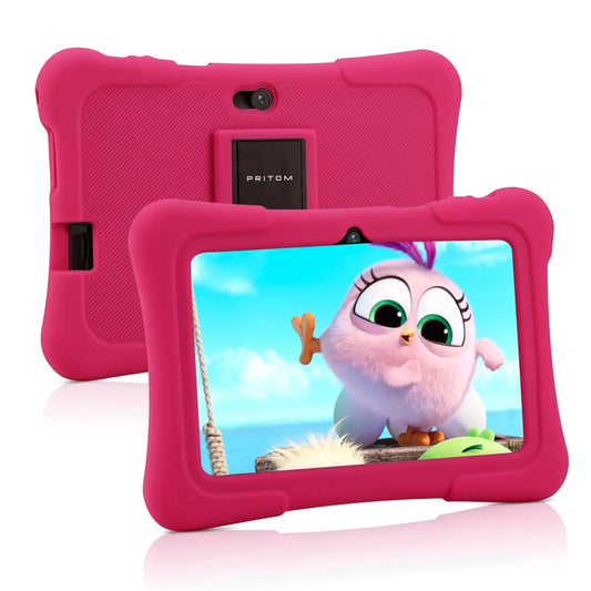 PRITOM 7 Inch Kids Tablet Quad Core Android 10 32GB WiFi Bluetooth Educational Software Installed - ALPENZO
