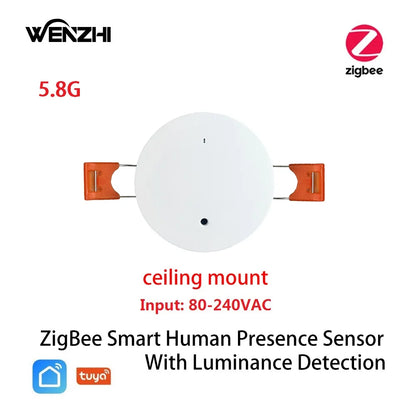 ZigBee Wifi MmWave Human Presence Motion Sensor With Luminance/Distance Detection 5/110/220V Tuya Smart Life Home Automation - ALPENZO
