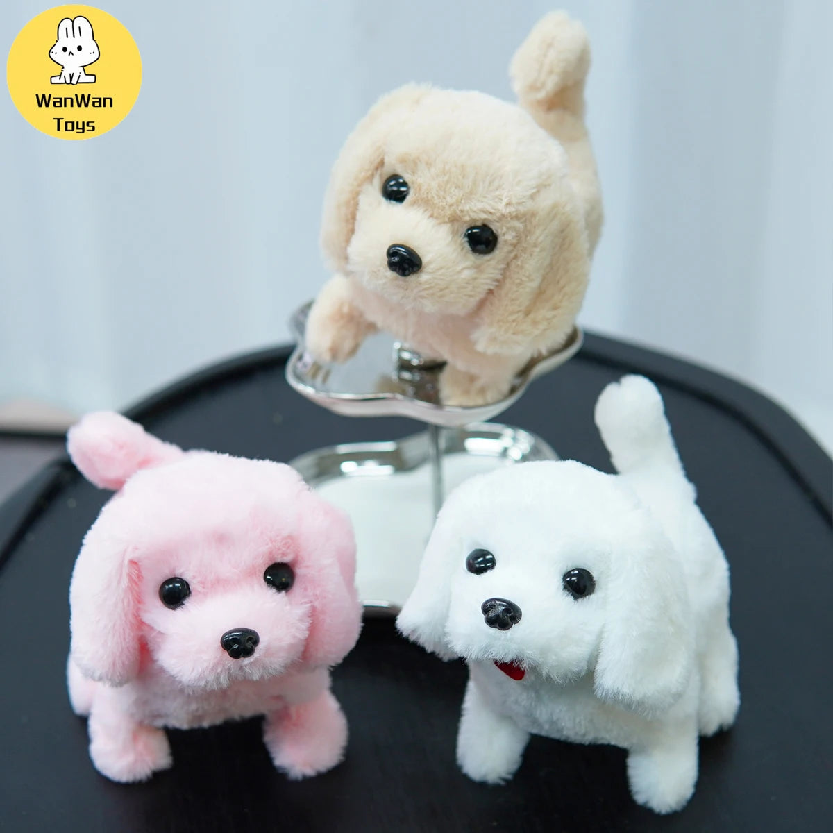 Plush Electric Puppy Simulation Pet Dog Can Walk Teddy Dog Golden Retriever Bichon Frize Dog Children Can Bark Run And Rock ALPENZO
