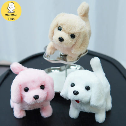 Plush Electric Puppy Simulation Pet Dog Can Walk Teddy Dog Golden Retriever Bichon Frize Dog Children Can Bark Run And Rock ALPENZO
