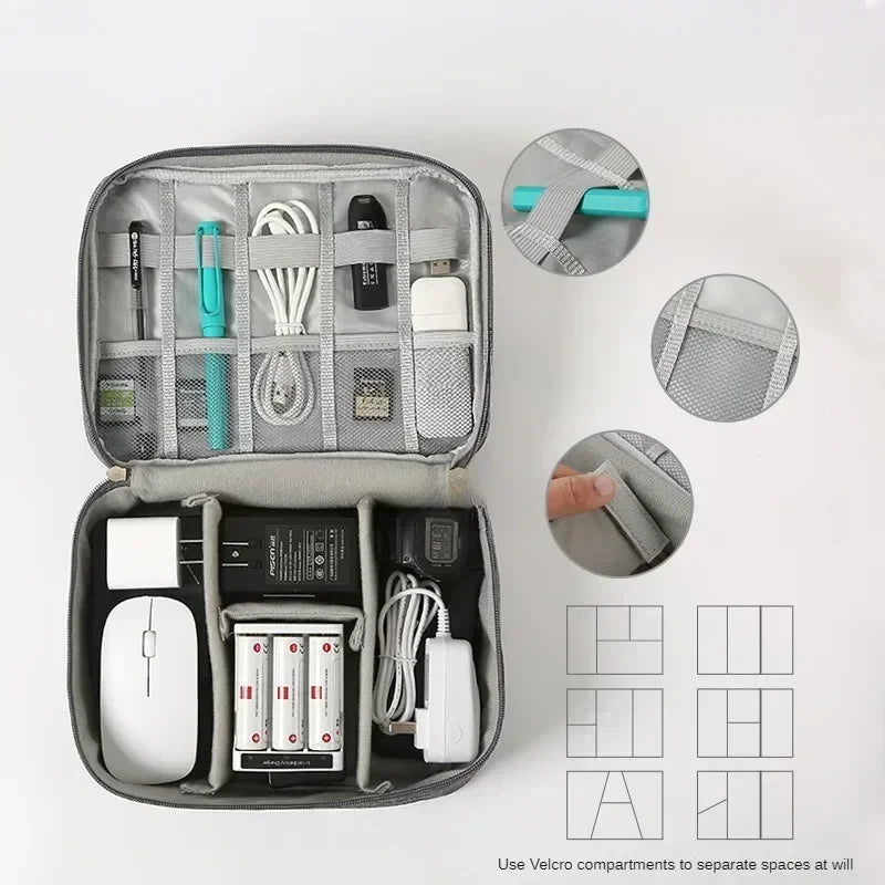 Handheld Digital Bag Multifunctional Large Capacity Moistureproof Mesh Earphone Charger Data Cable USB Travel Protective Case1PC ALPENZO