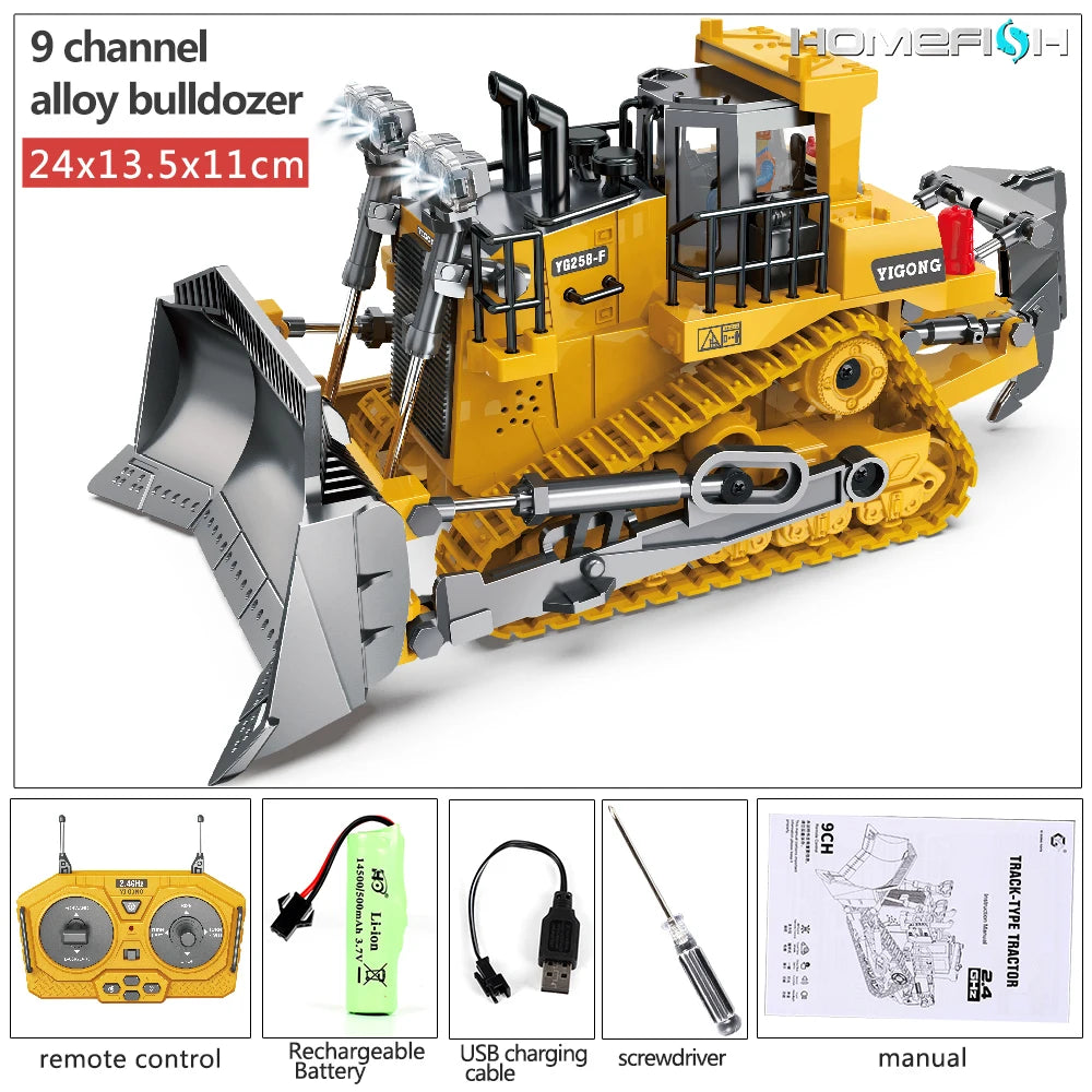 RC Car Children Toys Remote Control Car Toys For Boys Radio Control Excavator Dump Truck Bulldozer Electric Car Kids Toys Gift ALPENZO