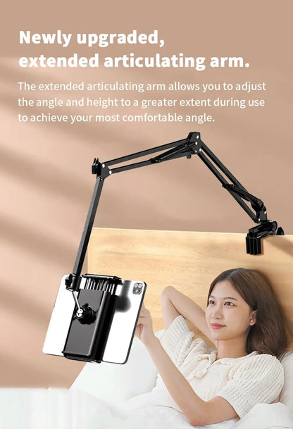Tablet Holder for Bed with 90cm Metal Arm 360° Rotating Bed Tablet Mount Stand For iPad Stand 4.5~11 Inch Phone Tablet Bracket - ALPENZO