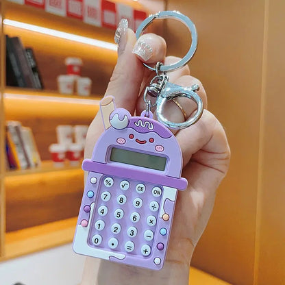 1pc Calculator Keychain Mini Portable Calculator With Creative Cute Keychain 8-Digit Display Pocket Calculator Keychain ALPENZO