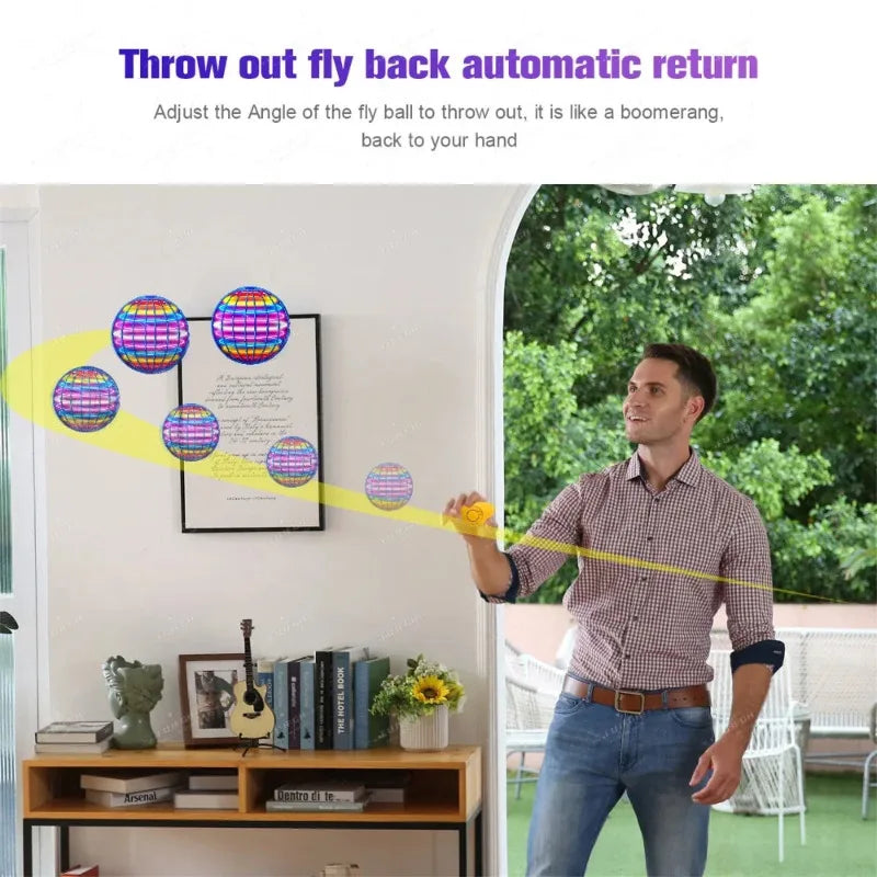 Magic Flying Ball Pro Mini Lighting With LED Lights Remote Control Hand Controlled Boomerang Spinner Toys for Adults Kids Gifts ALPENZO