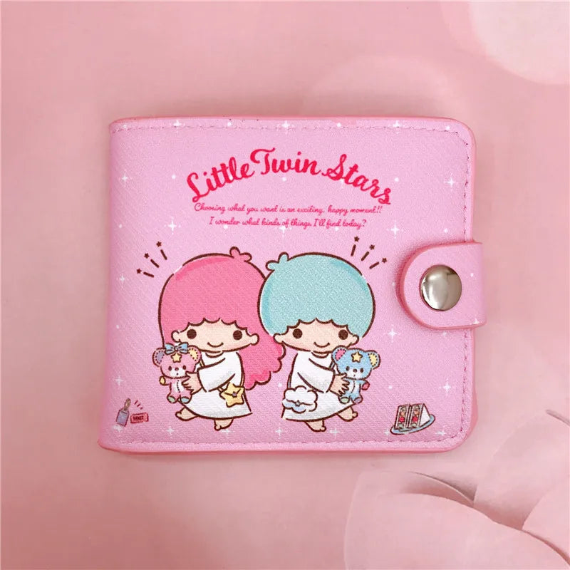 Kawaii Sanrio Pu Casual Money Bag Hello Kitty Cinnamoroll My Melody Kuromi Coin Purse Card Holder Wallet With Buttons ALPENZO
