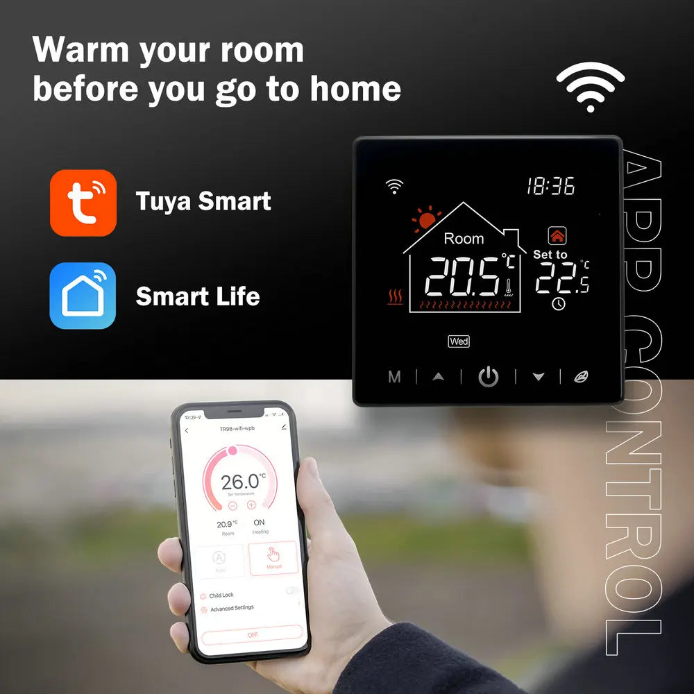 Tuya Smart Home Wifi Room Thermostat For Underfloor Heating Smart Thermostat for Gas Boiler 220V Temperature Controller Alexa - ALPENZO