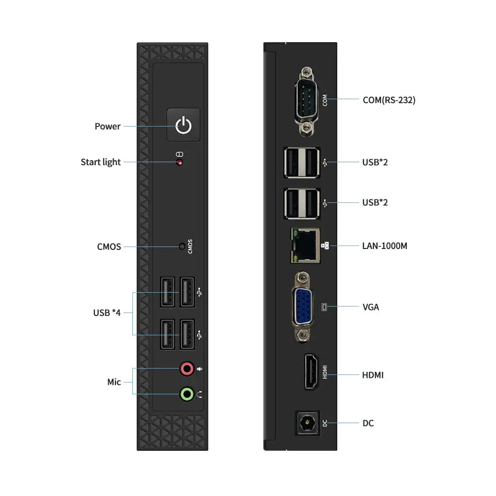 TexHoo Mini PC Computer Intel Core i7 i5 Processador ITX Windows 10 Pro Thin Client Industry COM SSD Bluetooth WIFI Brand New - ALPENZO