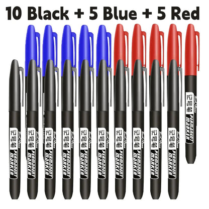 Permanent Marker Pen Drawing Markers Black Blue Red Waterproof Ink Sketch Pens Stationery Art School Supplies For Glass Metal ALPENZO
