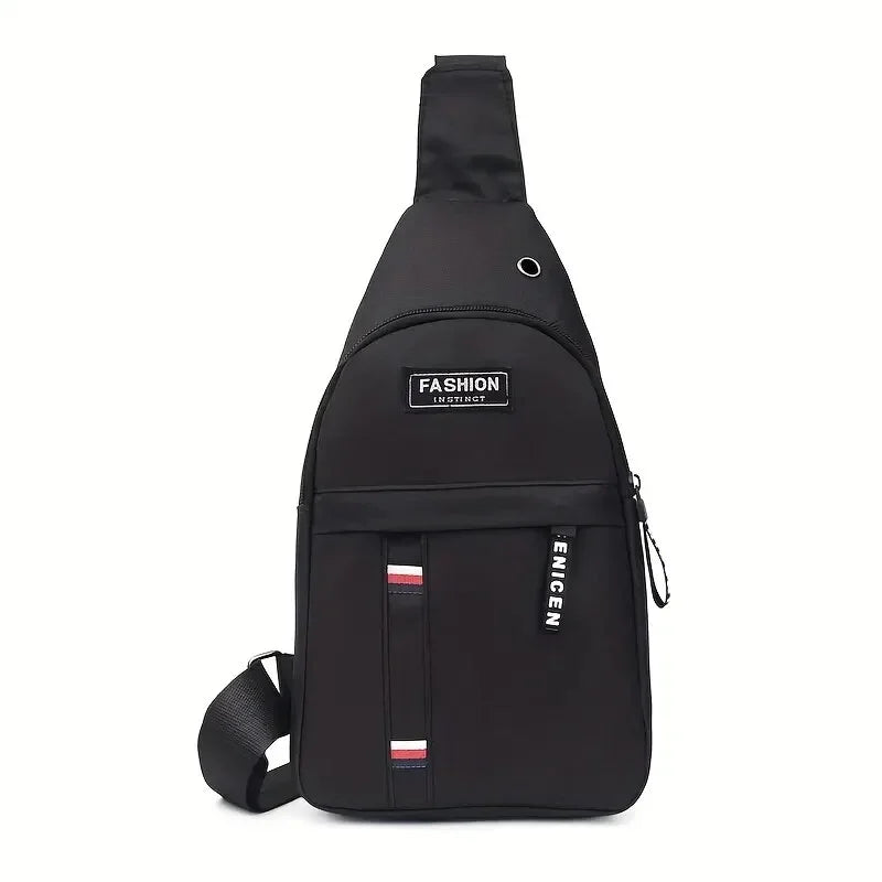 Men's Small Canvas Crossbody Chest Bag, Multifunctional Sling Bag For Outdoor Sports Travel Hiking Camping