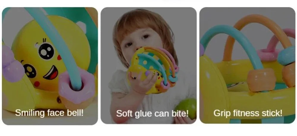 1 Pc 10cm Baby Toy Catch Ball Bendy Baby Walker Rattles Develop Intelligence Ball 0-12 Months Plastic Bell Rattle Doll ALPENZO