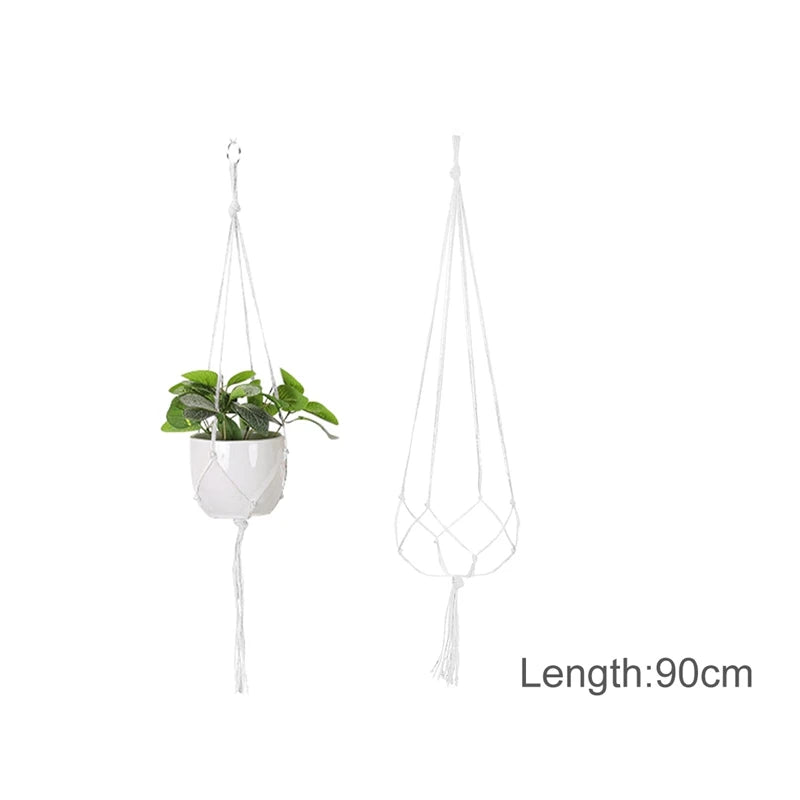 Hanging Plant Handmade Macrame Plant Hanger Flower Pot Planter Hanger Wall Decor Courtyard Garden Hanging Planter Hanging Basket - ALPENZO