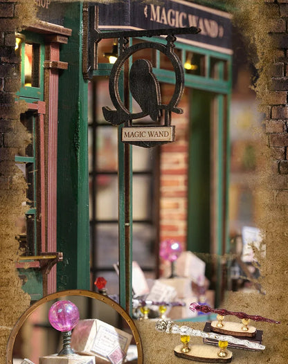 Magic Shop DIY Wooden Dollhouse Miniature Doll House Kit with Furniture Roombox Retro Home Model Toy for Children Gift ALPENZO