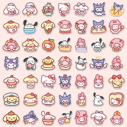 100PCS Cute Cartoon Sanrio Stickers My Melody Kuromi Handbag Decoration Stickers Cinnamoroll Children's Gift Sticker Toy Decals ALPENZO