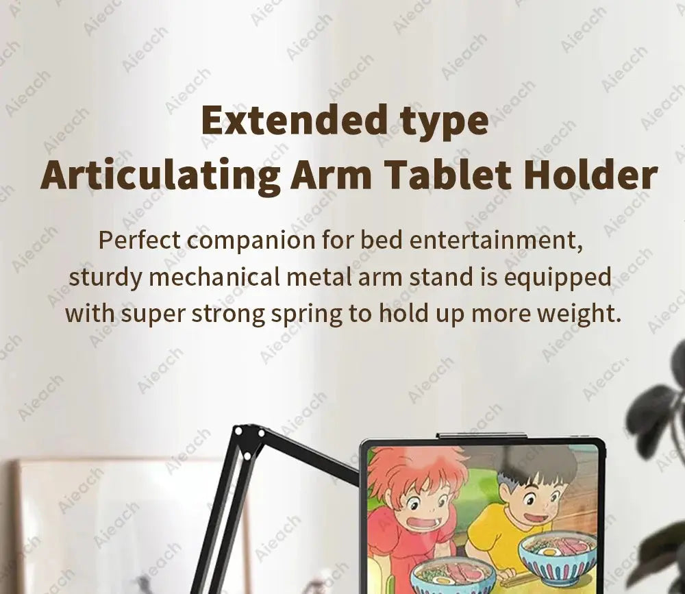 Tablet Holder for Bed with Long Metal Arm iPad Stand Tablet Bracket 360° Rotating Bed Phone Mount for 4.5~12.9 inch Phone Tablet - ALPENZO