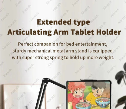 Tablet Holder for Bed with Long Metal Arm iPad Stand Tablet Bracket 360° Rotating Bed Phone Mount for 4.5~12.9 inch Phone Tablet - ALPENZO