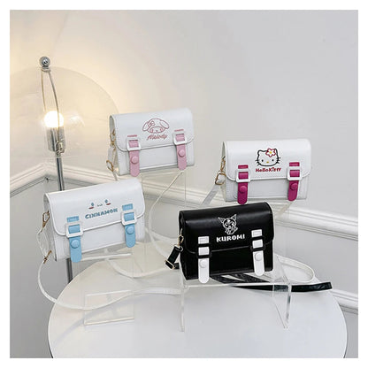 Sanrio Pu Square Bag Anime Shoulder Bags Kawaii Messenger Tote Cute Cartoon Backpacks My melody Cinnamorol Kuromi Fashion Bags ALPENZO