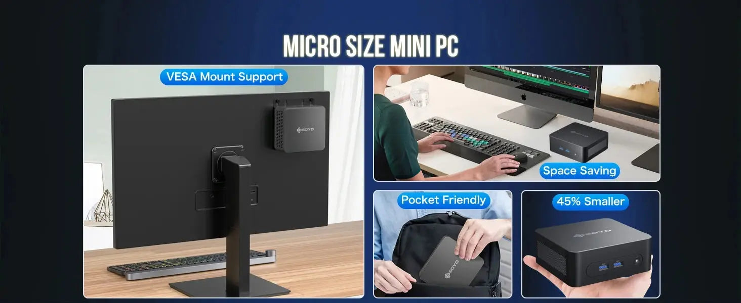 SOYO M2 PLUS 2  Mini PC Intel Alder Lake N100 Windows 11 Pro MiniPC 16GB DDR4  512GB PCIe M.2 SSD WiFi 5 BT5.0 Desktop Computer - ALPENZO