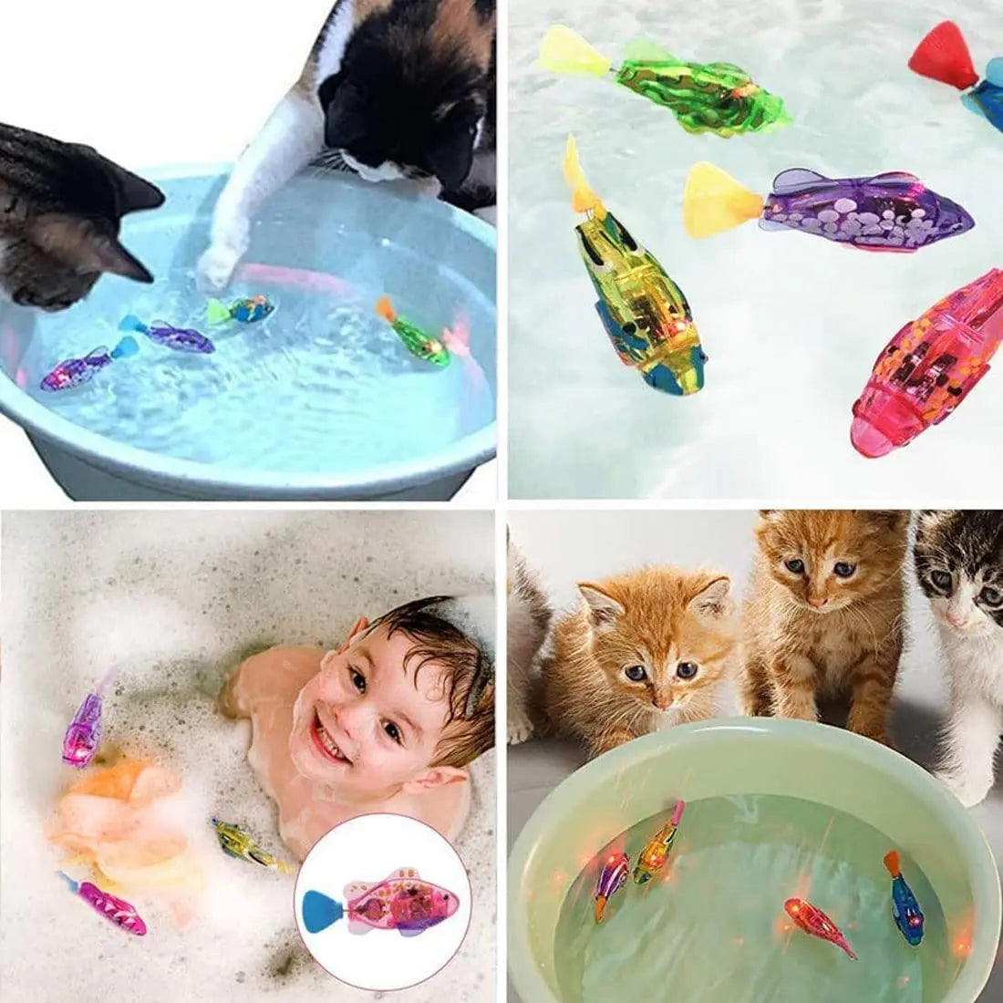 Baby Shower Luminous Induction Electric Fish Playing in Water Toy, Simulated Electronic Fish for Luminous Swimming ALPENZO