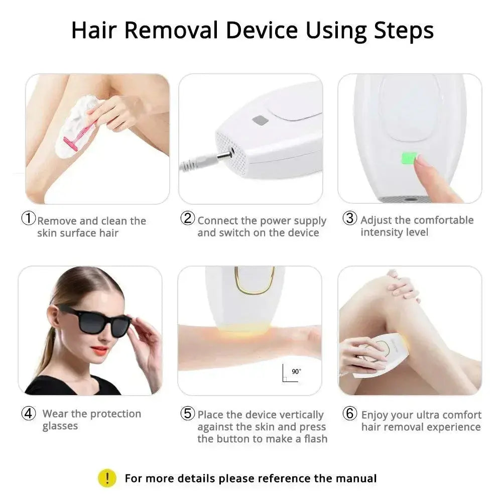 IPL Laser Hair Remover Intense Pulsed Light 500000 Pulses Permanent Laser Hair Remover Women's Painless Hair Removal Home Device - ALPENZO