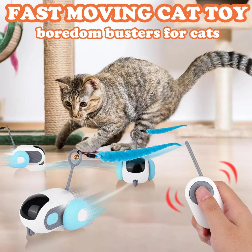 Smart Cat Toy 2 Modes Automatic Moving Remote Controlled Toy Car for Cats Dogs Interactive Playing Kitten Training Pet Supplies - ALPENZO