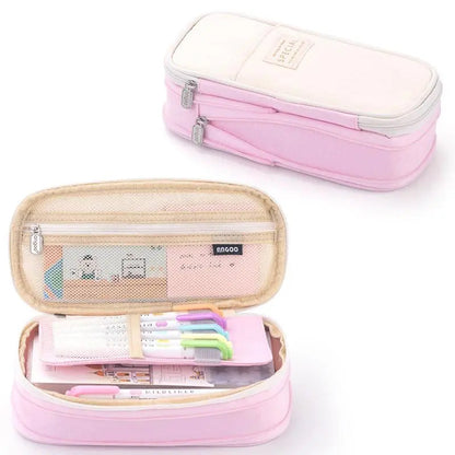 Kawaii Pencil Case Large Capacity Pen Bag Double Layer for Students Pouch Holder Box Office Stationery Back to School Supplies ALPENZO