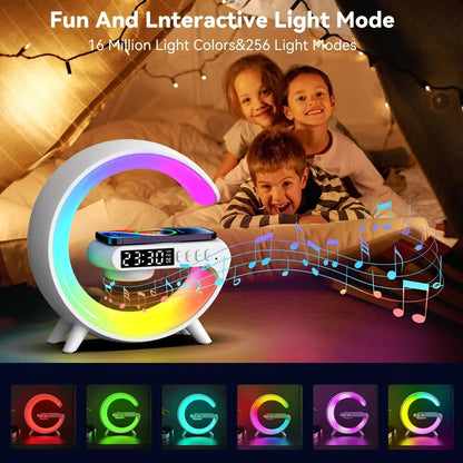 Opansten Multifunction Wireless Charger Pad Stand Speaker TF RGB Night Light Fast Charging Station for iPhone 15 14 13 Samsung ALPENZO