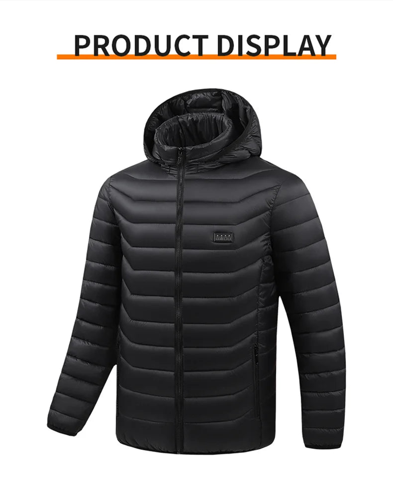 21 Areas Heating Jacket Men's Winter Usb Electric Heating Coat Functional Self-Heating Clothes Outdoor Snow Thick Padded Jacket ALPENZO
