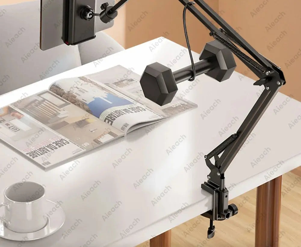 Tablet Holder for Bed with Long Metal Arm iPad Stand Tablet Bracket 360° Rotating Bed Phone Mount for 4.5~12.9 inch Phone Tablet - ALPENZO